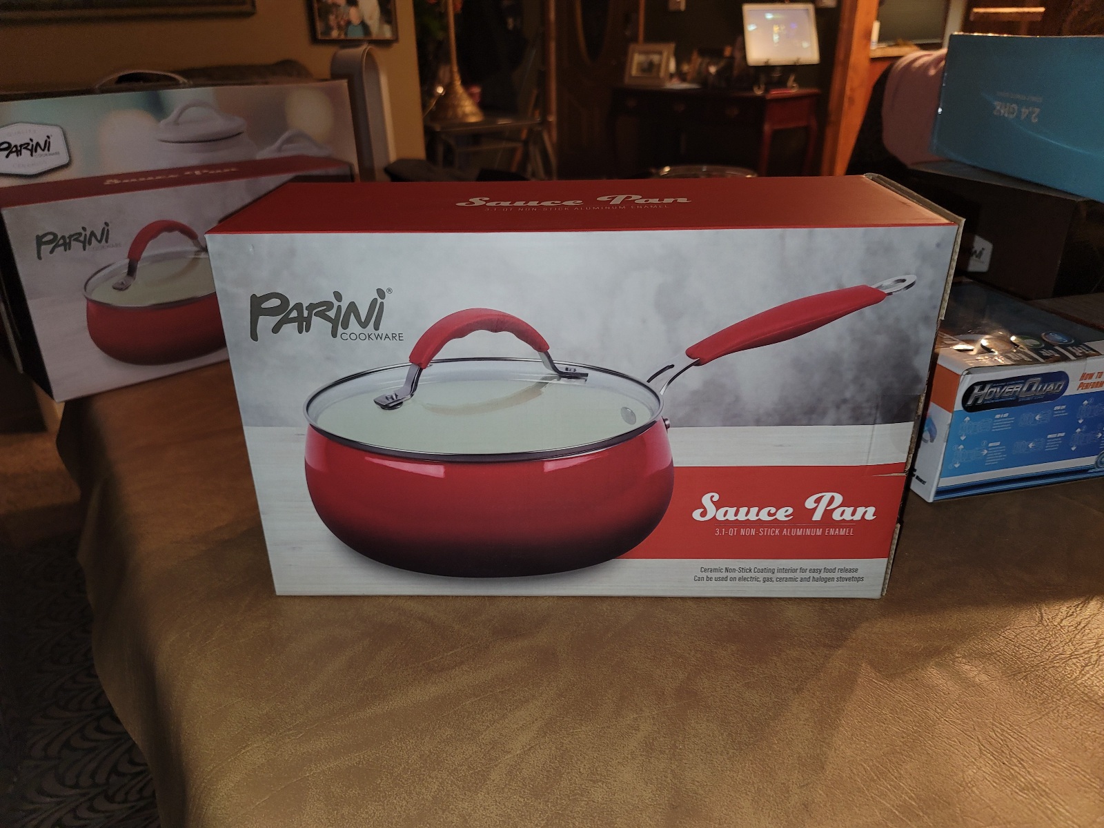 Parini Cookware Sauce Pan 3.1 QT Non Stick Aluminum Enamel - Red - New in  Box